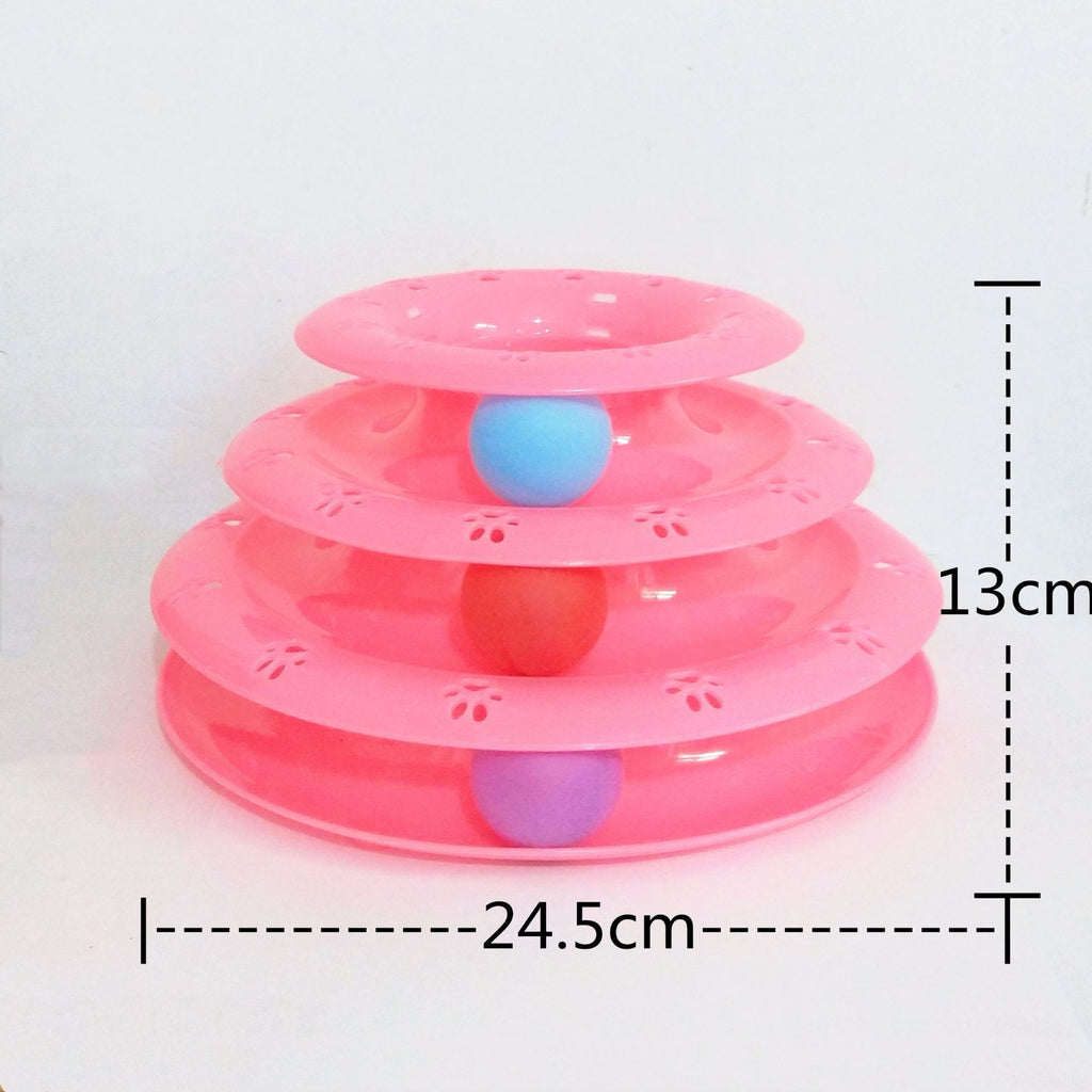 Interactive 3-Tier Cat Track Toy – Rolling Ball Puzzle & Chase Toy