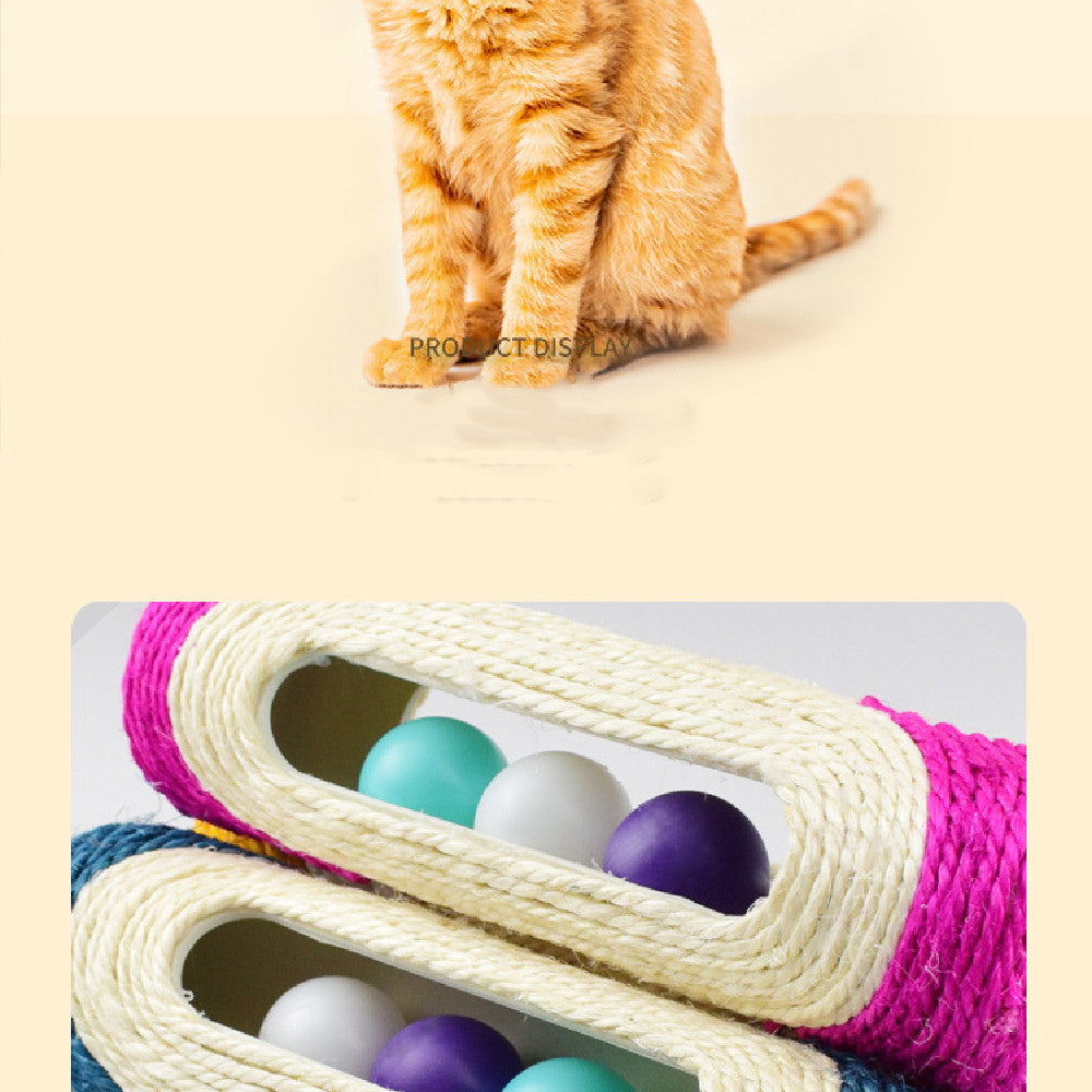 Sisal Rope Interactive Cat Puzzle Toy – Rolling Ball Scratch & Play Toy