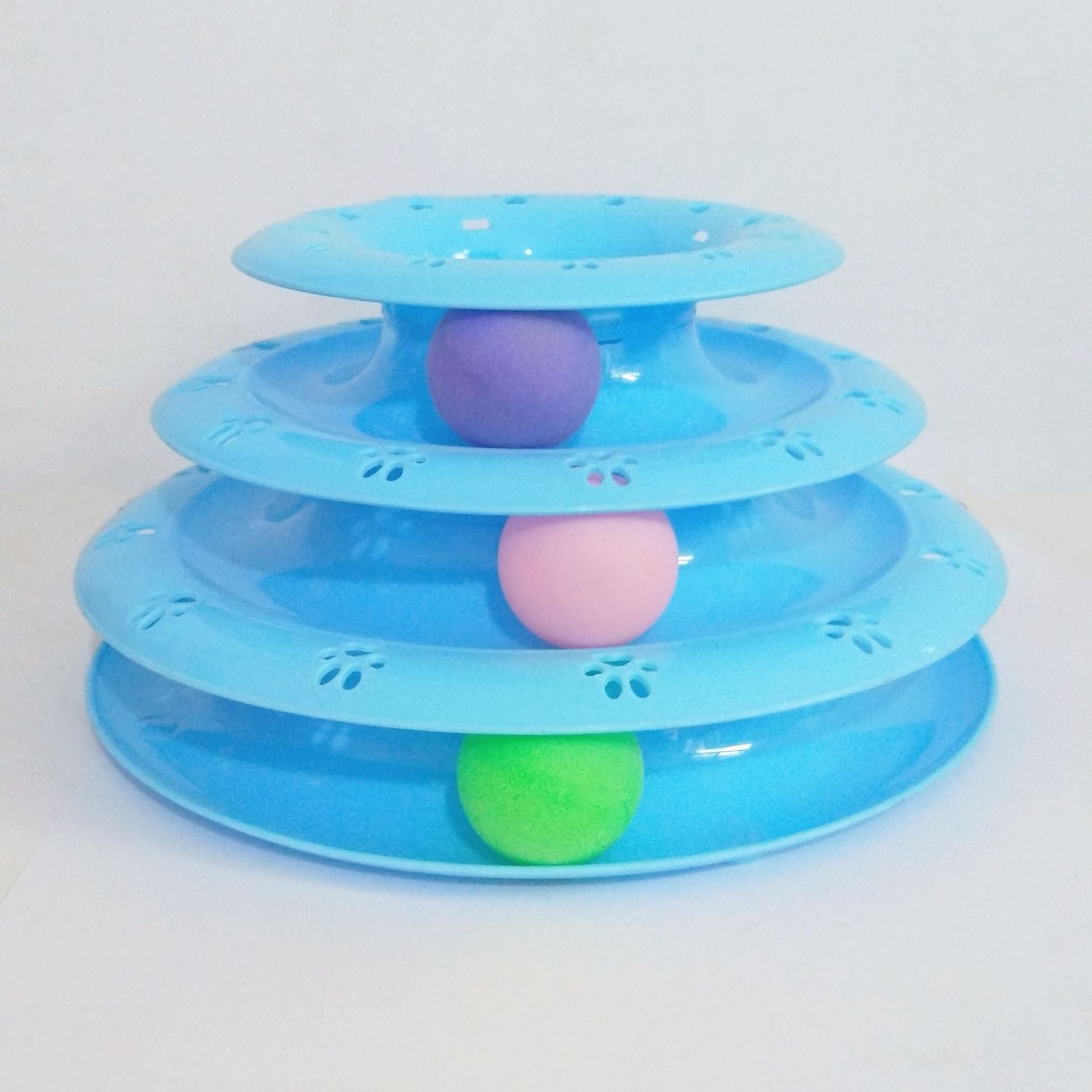 Interactive 3-Tier Cat Track Toy – Rolling Ball Puzzle & Chase Toy