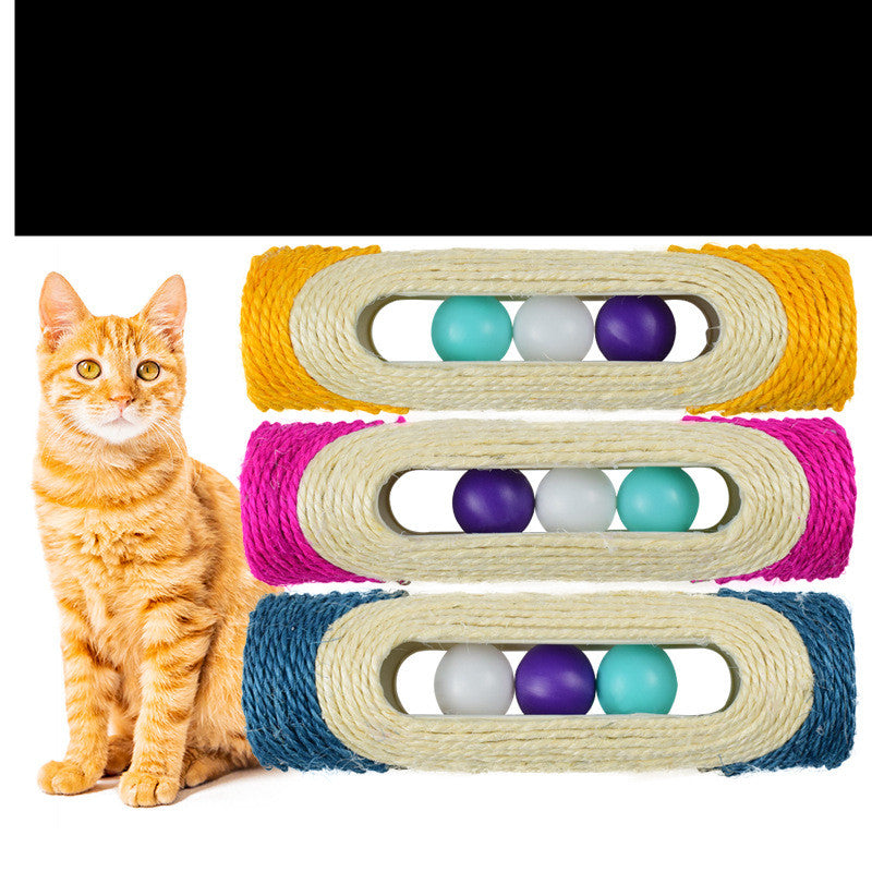 Sisal Rope Interactive Cat Puzzle Toy – Rolling Ball Scratch & Play Toy