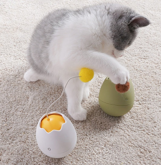 Interactive Tumbling Cat Toy with Feather Ball – Motion-Activated Play Toy