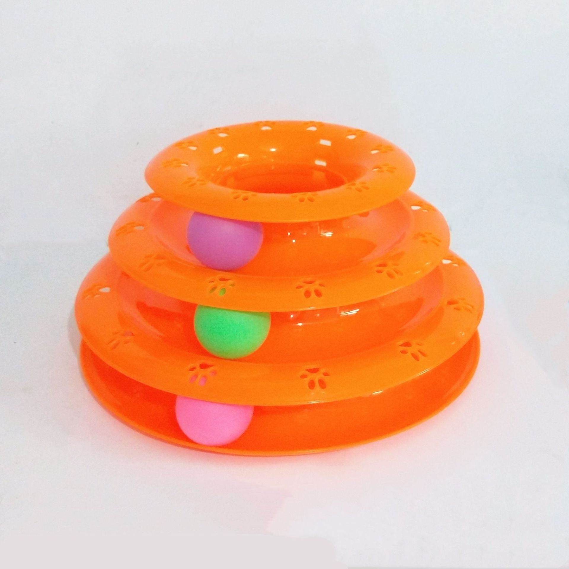 Interactive 3-Tier Cat Track Toy – Rolling Ball Puzzle & Chase Toy