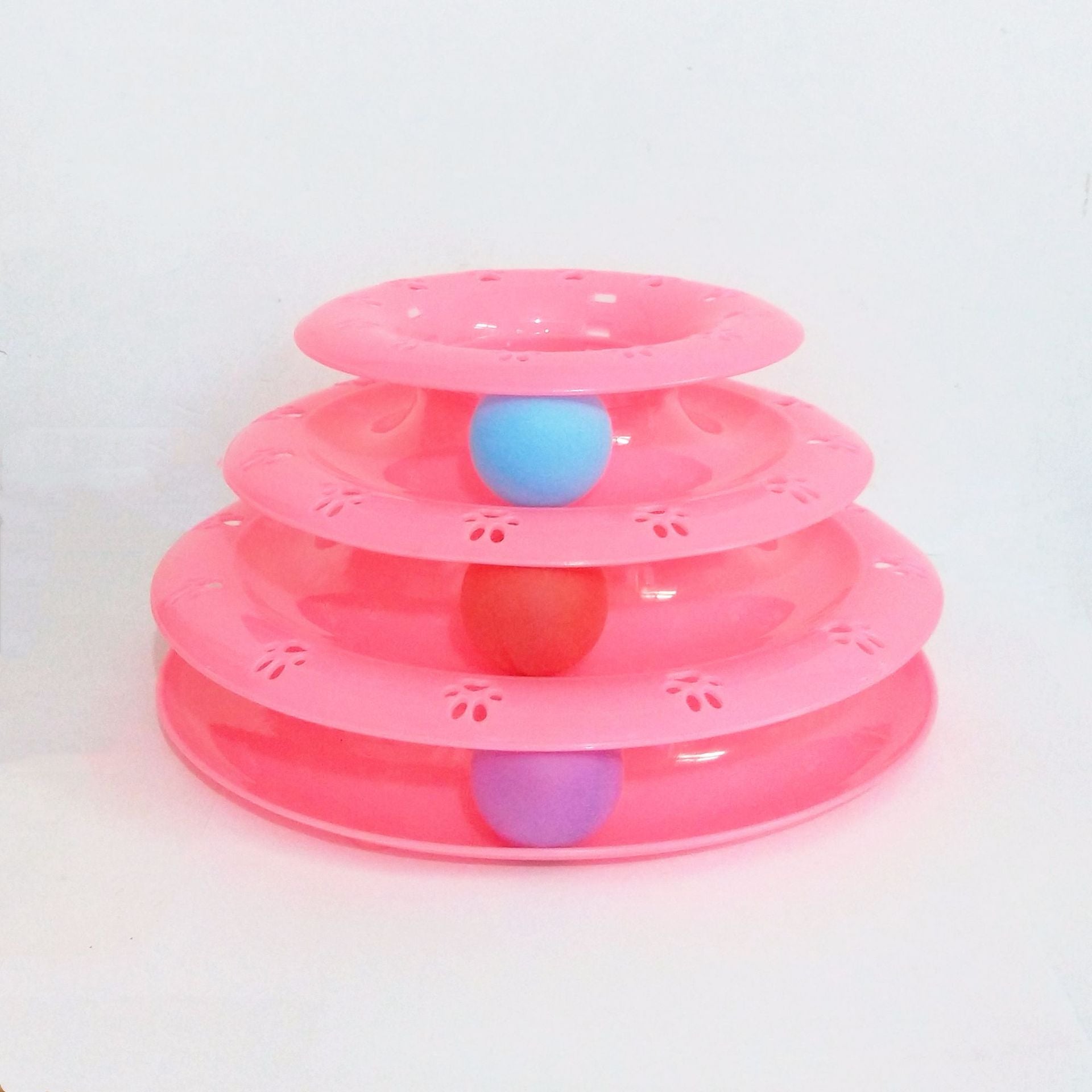 Interactive 3-Tier Cat Track Toy – Rolling Ball Puzzle & Chase Toy