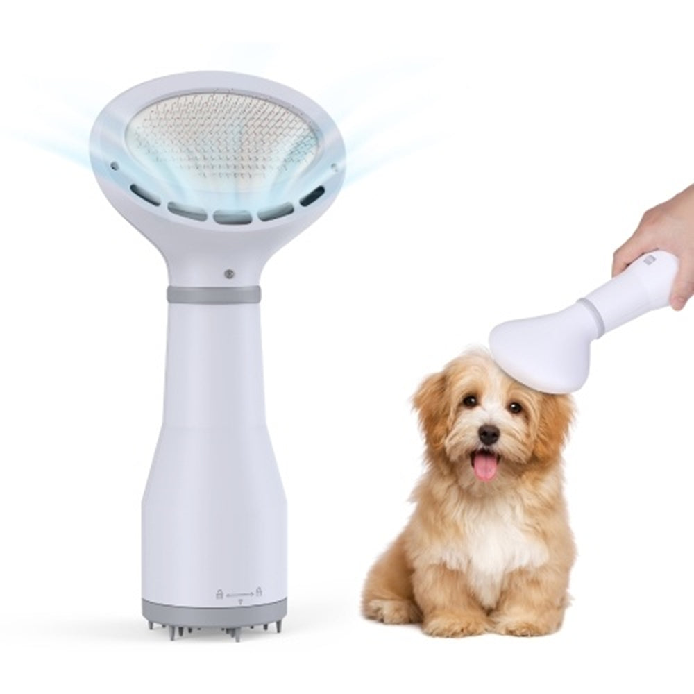 Pet Hair Dryer & Slicker Brush 2-in-1 – Low-Noise Dog & Cat Grooming Dryer with Adjustable Heat
