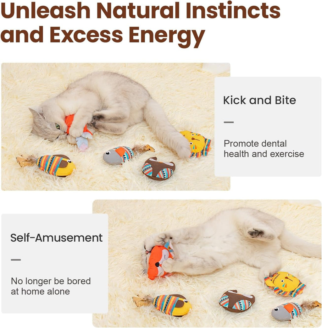 Jungle Animal Catnip Plush Cat Toys – Bite-Resistant Kicker & Chew Toys