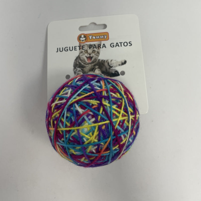 Colorful Yarn Ball Cat Toy – Soft Interactive Chase & Play Toy