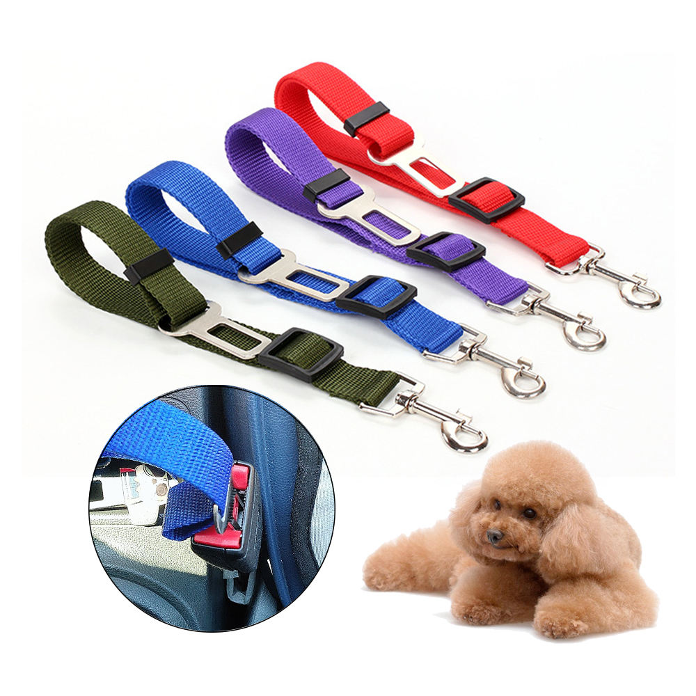 Adjustable Nylon Pet Car Seat Belt – Vehicle Safety Leash for Dogs & Cats