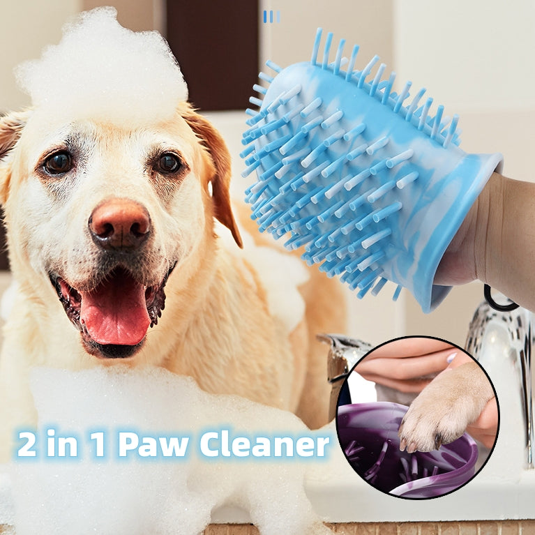 2‑in‑1 Dog Paw Cleaner Cup — Portable Pet Foot Washer & Grooming Brush