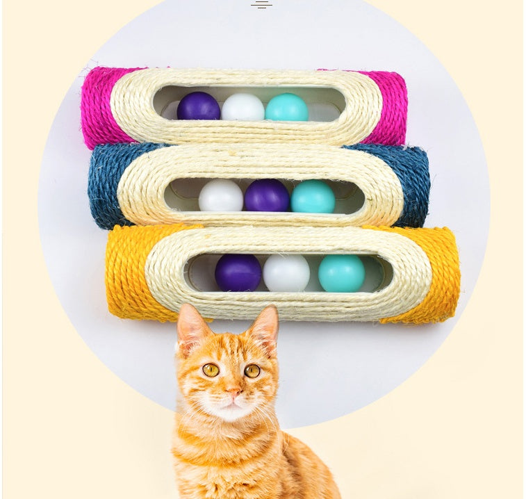 Sisal Rope Interactive Cat Puzzle Toy – Rolling Ball Scratch & Play Toy