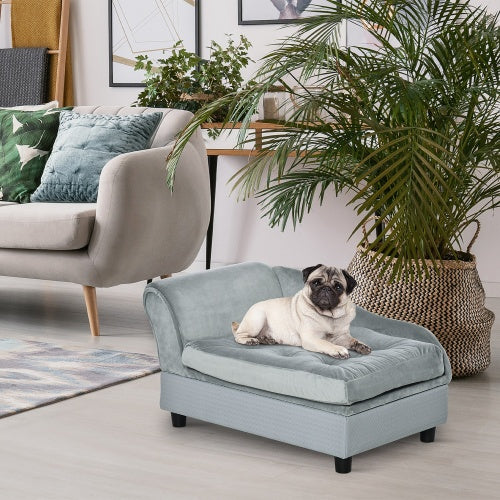 Luxury Sofa-Style Dog Bed with Hidden Storage – Premium Comfort for Small Pets